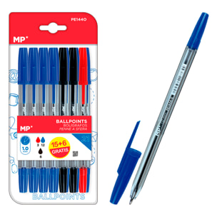 SET 21 BOLÍGRAFOS SURTIDO COLORES PUNTA 1.0 mm