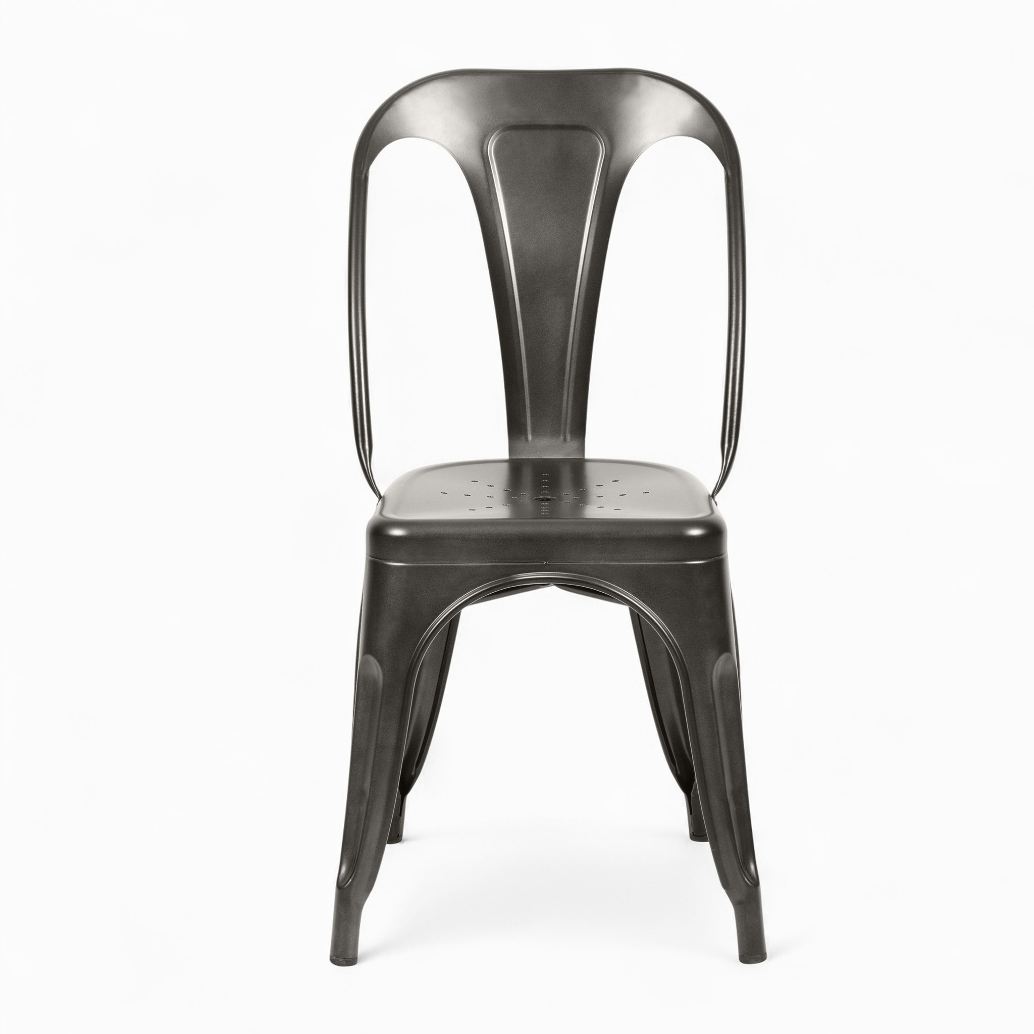 Pack 4 chaises en métal gris - Indus