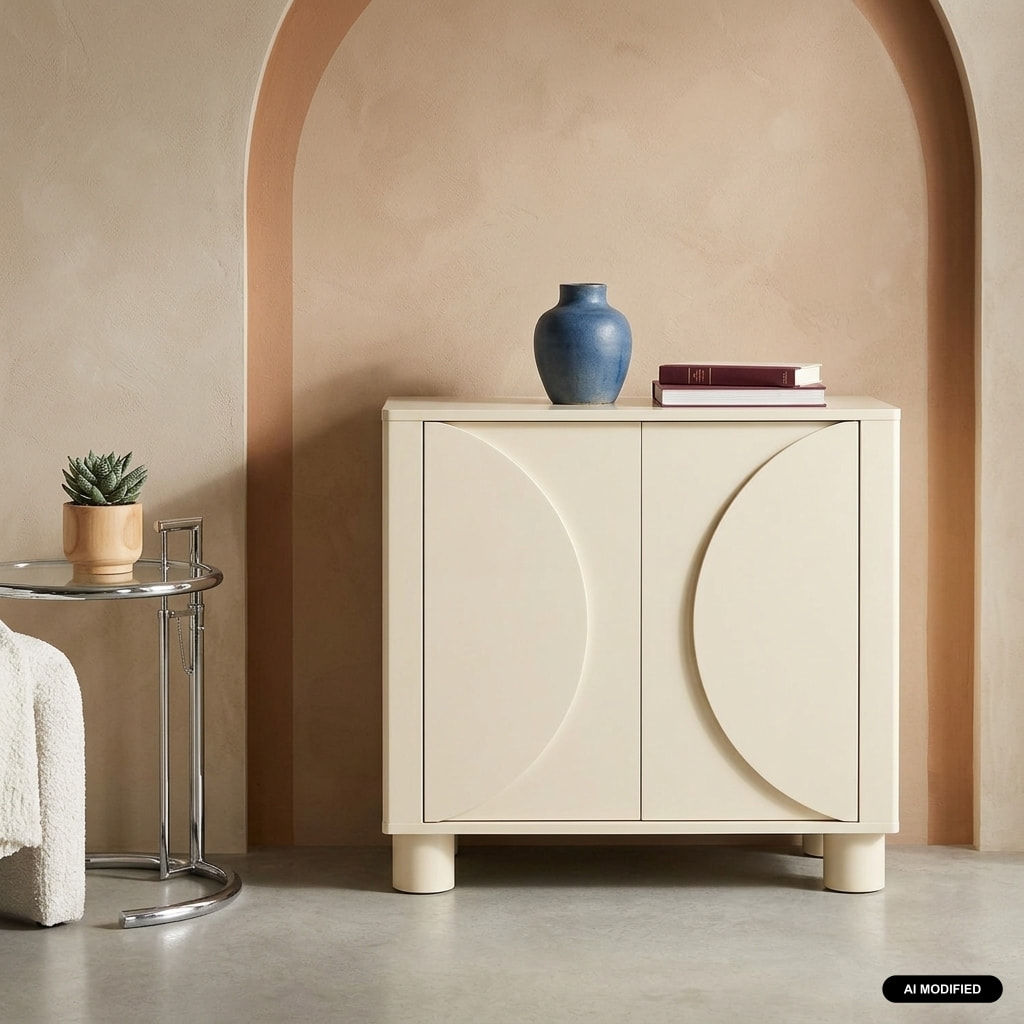 Buffet décor bois 2 portes réversibles 80cm PONDI
