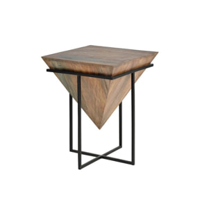 Mesa auxiliar - Madera y Metal - 63x50x50cm