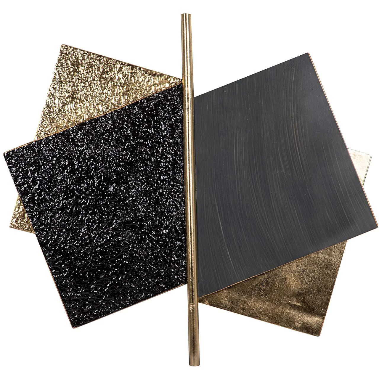 Adorno Pared Metal Dorado Negro 98x5x88 Cm