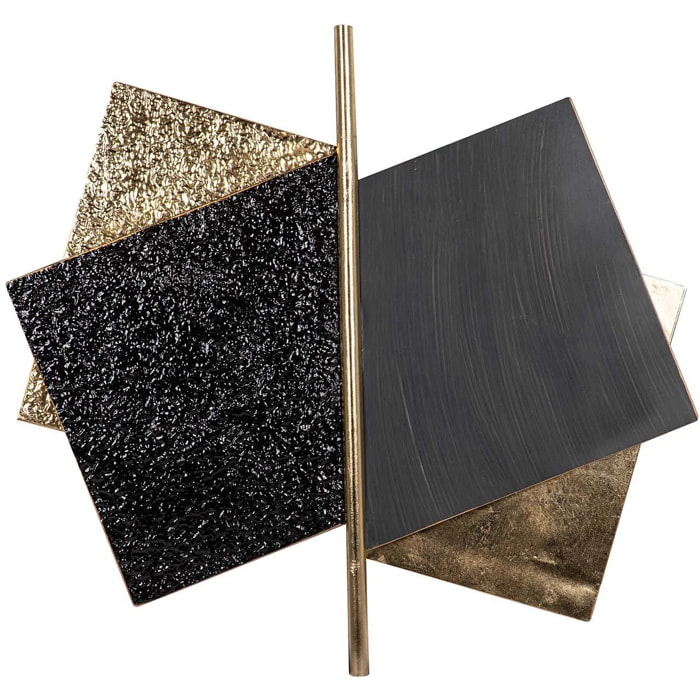 Adorno Pared Metal Dorado Negro 98x5x88 Cm