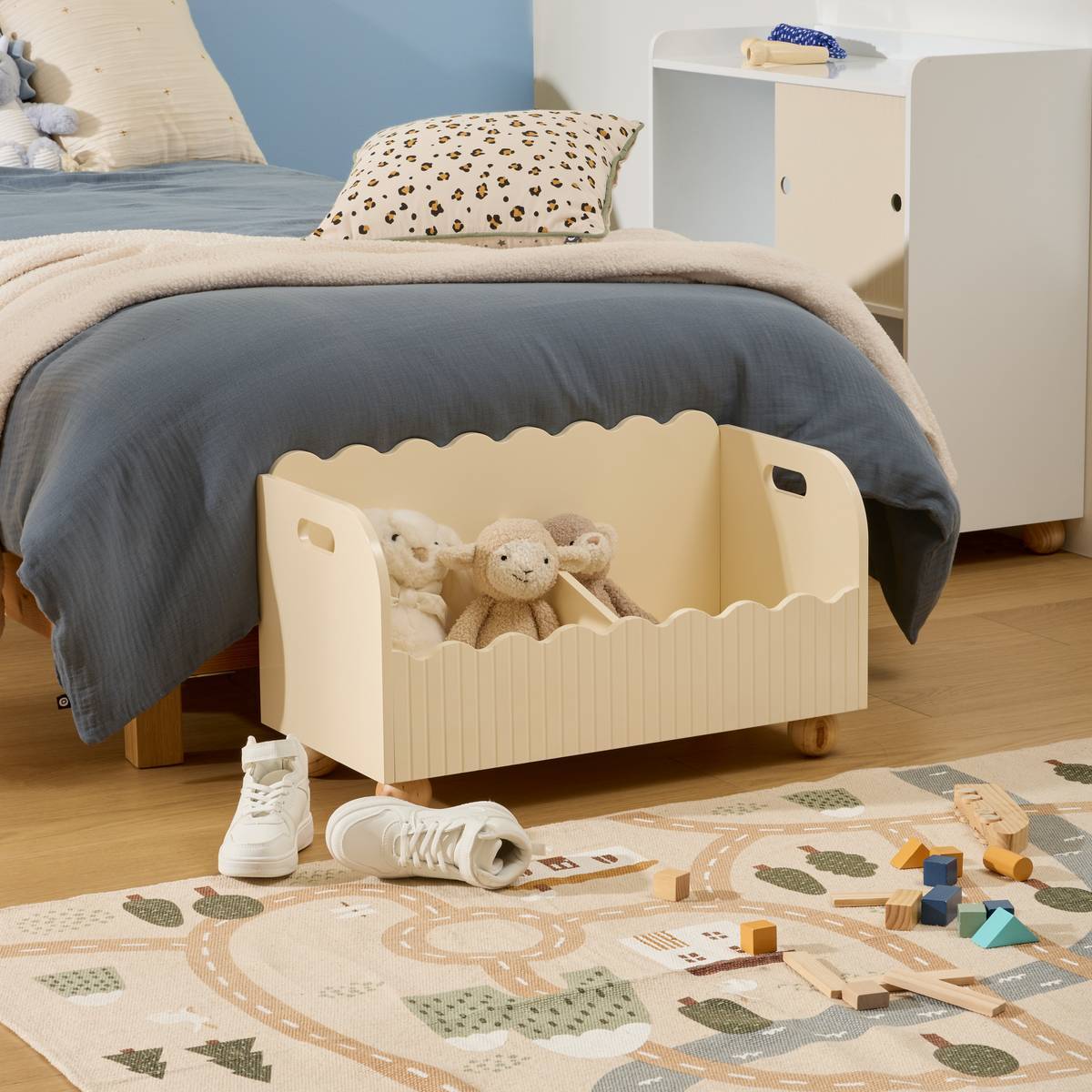 Coffre Ouvert Enfant Bouli 60x36x30 cm Beige