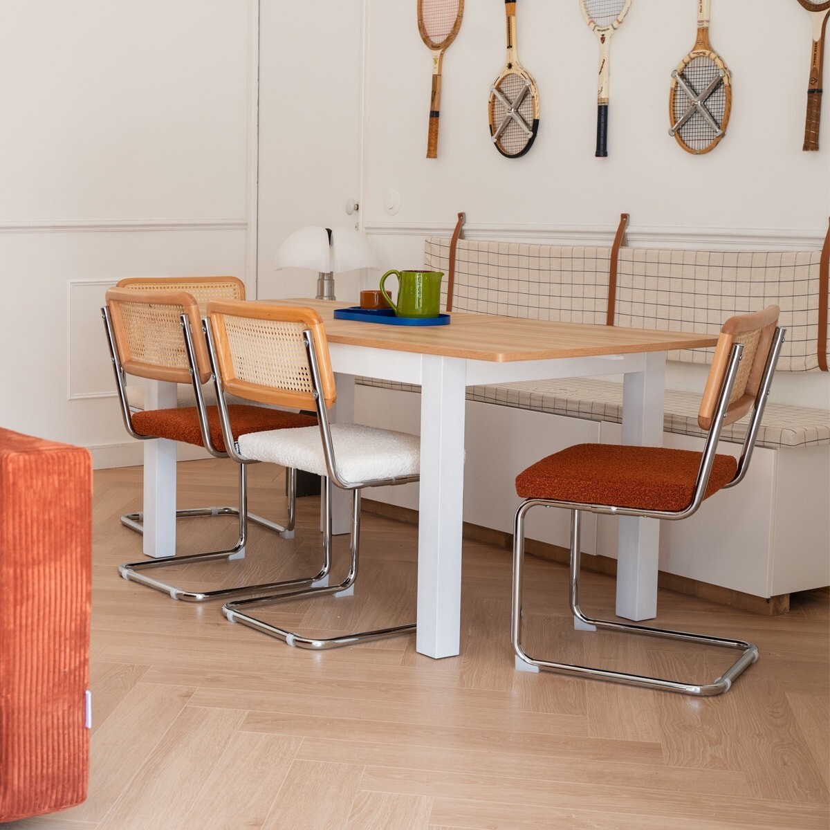 Table à manger extensible effet bois 6/8 personnes - LEXI