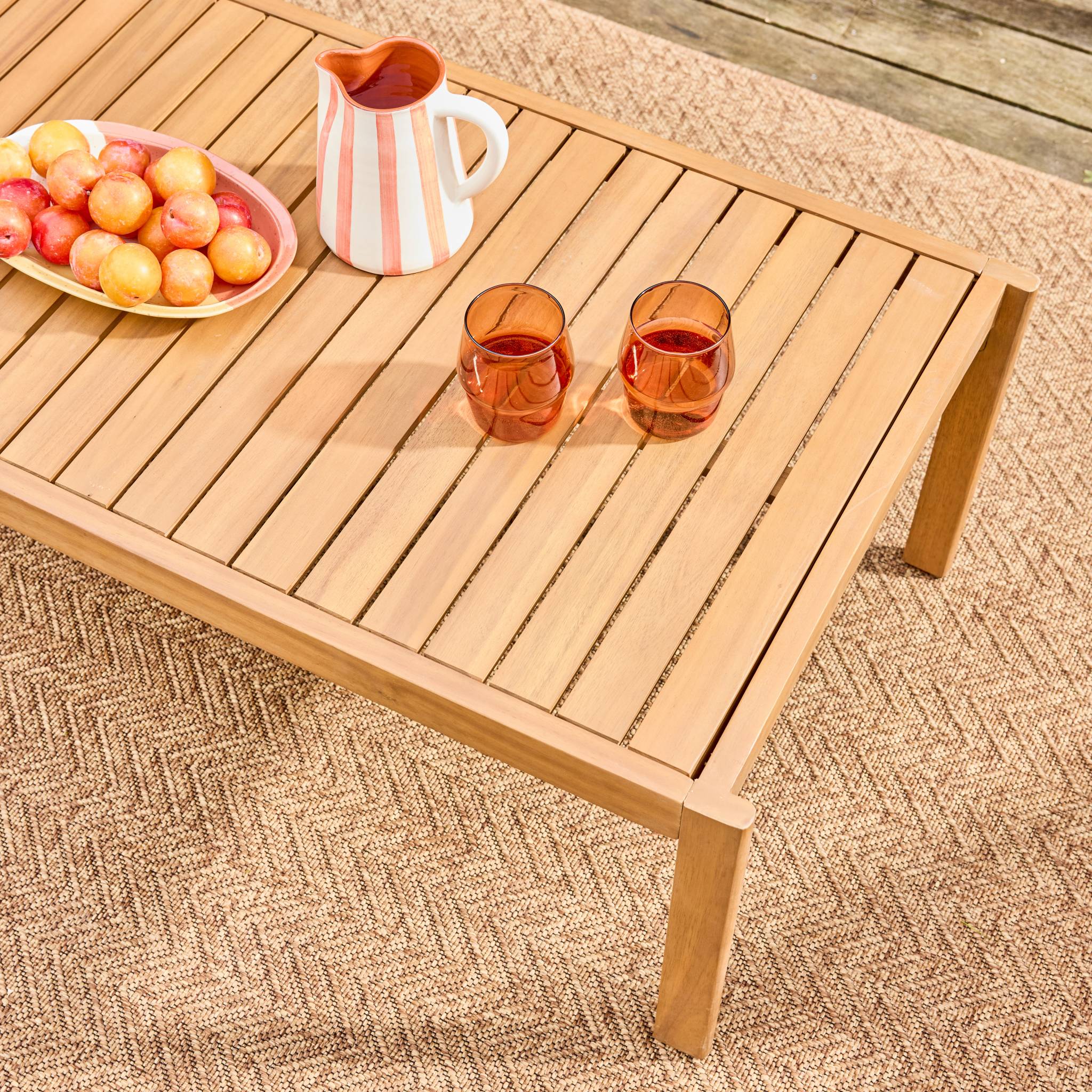 Salon de jardin acacia et cordes 5 places ELOMI