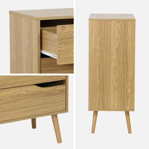 Commode effet frêne. 4 tiroirs. pieds en pin massif