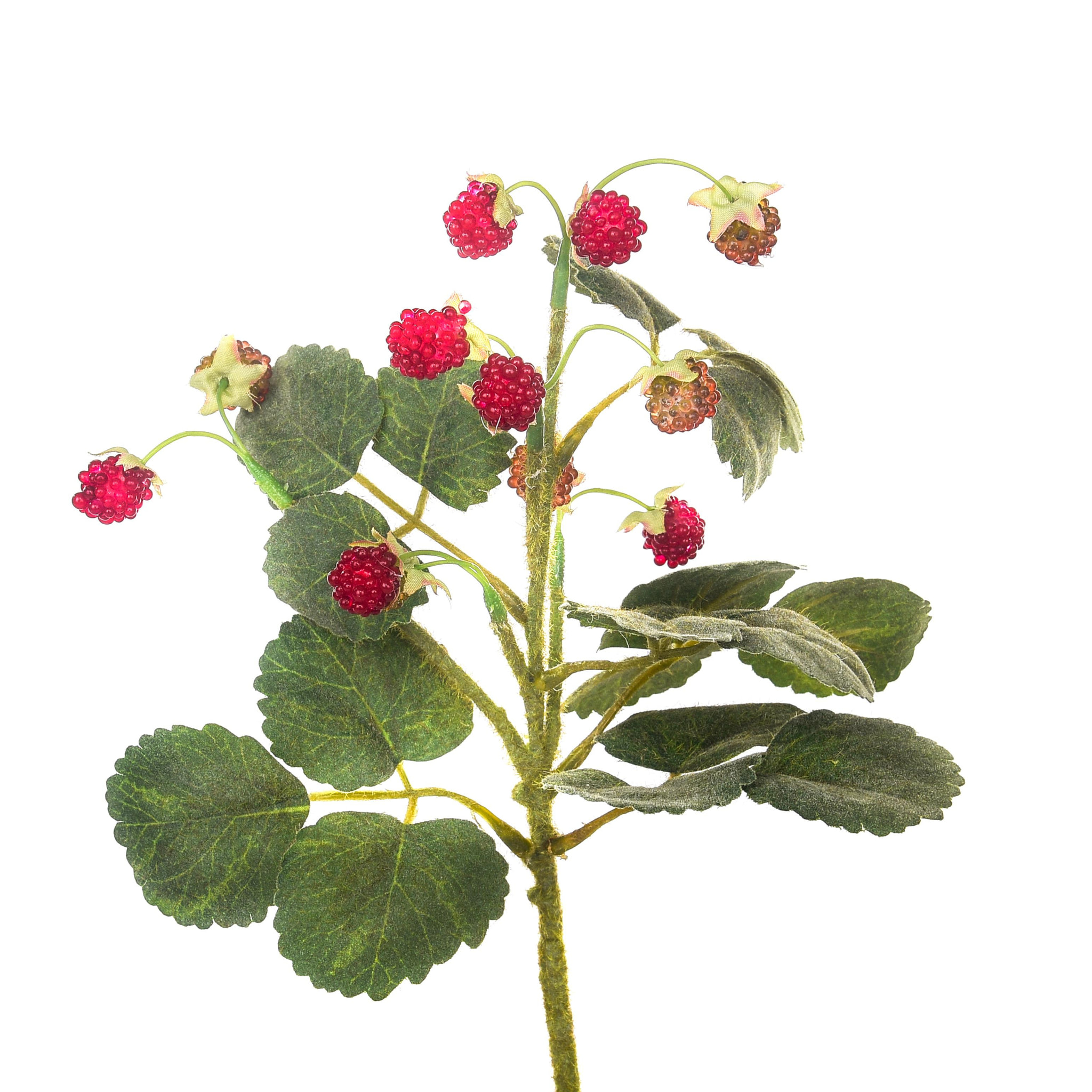 Ramo Con Fragoline Di Bosco A 3 Diramazioni. Altezza 29 Cm - Pezzi 6 - 17X29X14cm - Colore: Rosso - Bianchi Dino - Frutta, Bacche E Varie
