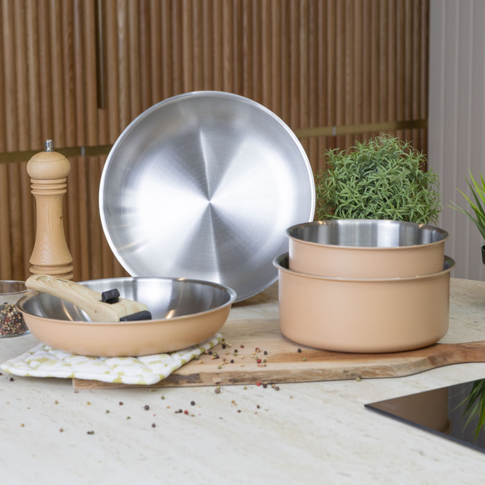 Batterie de cuisine 5 pièces en acier inoxydable - tous feux EASYNOX