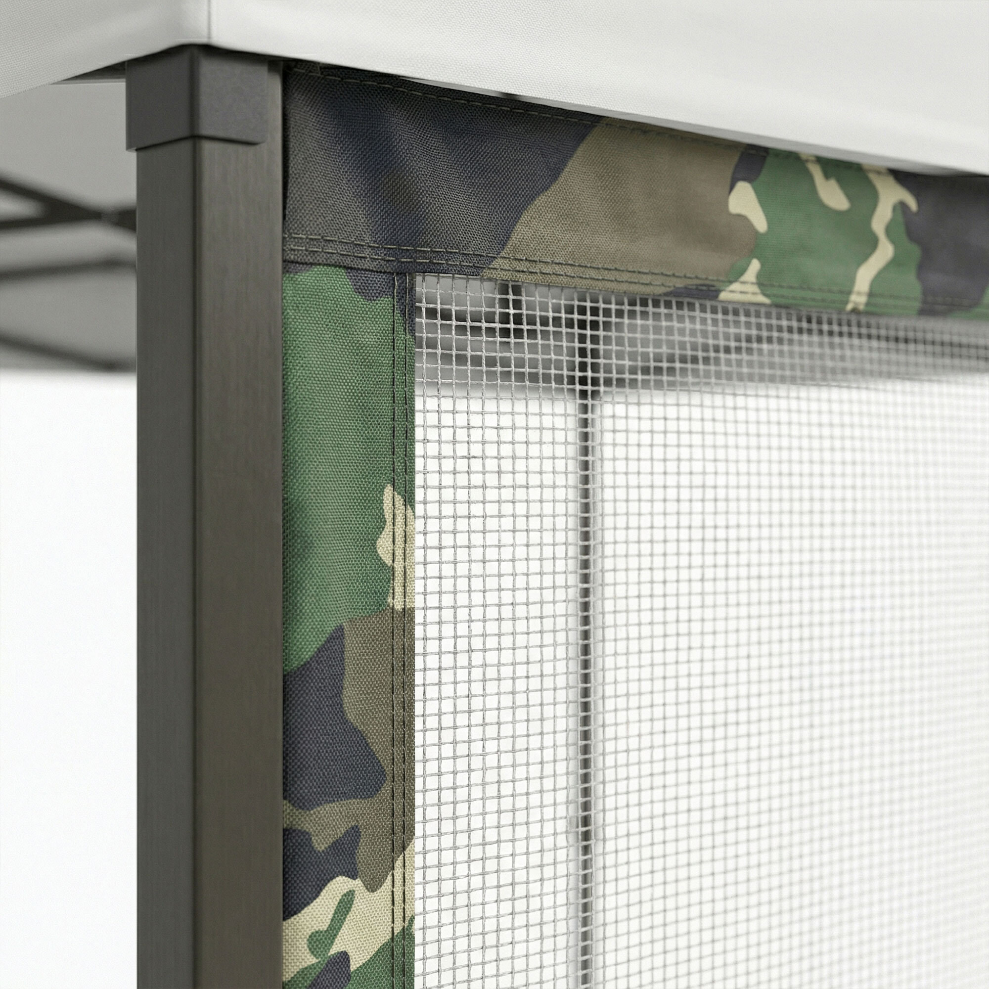 Telo Zanzariera Laterale per Gazebo da Giardino 300x200 cm in PVC Camouflage