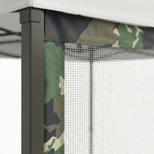 Telo Zanzariera Laterale per Gazebo da Giardino 300x200 cm in PVC Camouflage