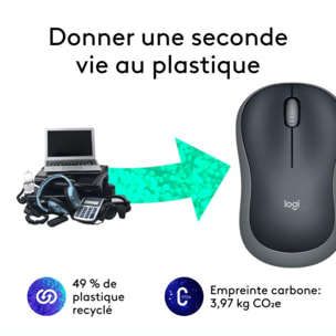 Souris sans fil LOGITECH M185 Swift Grey