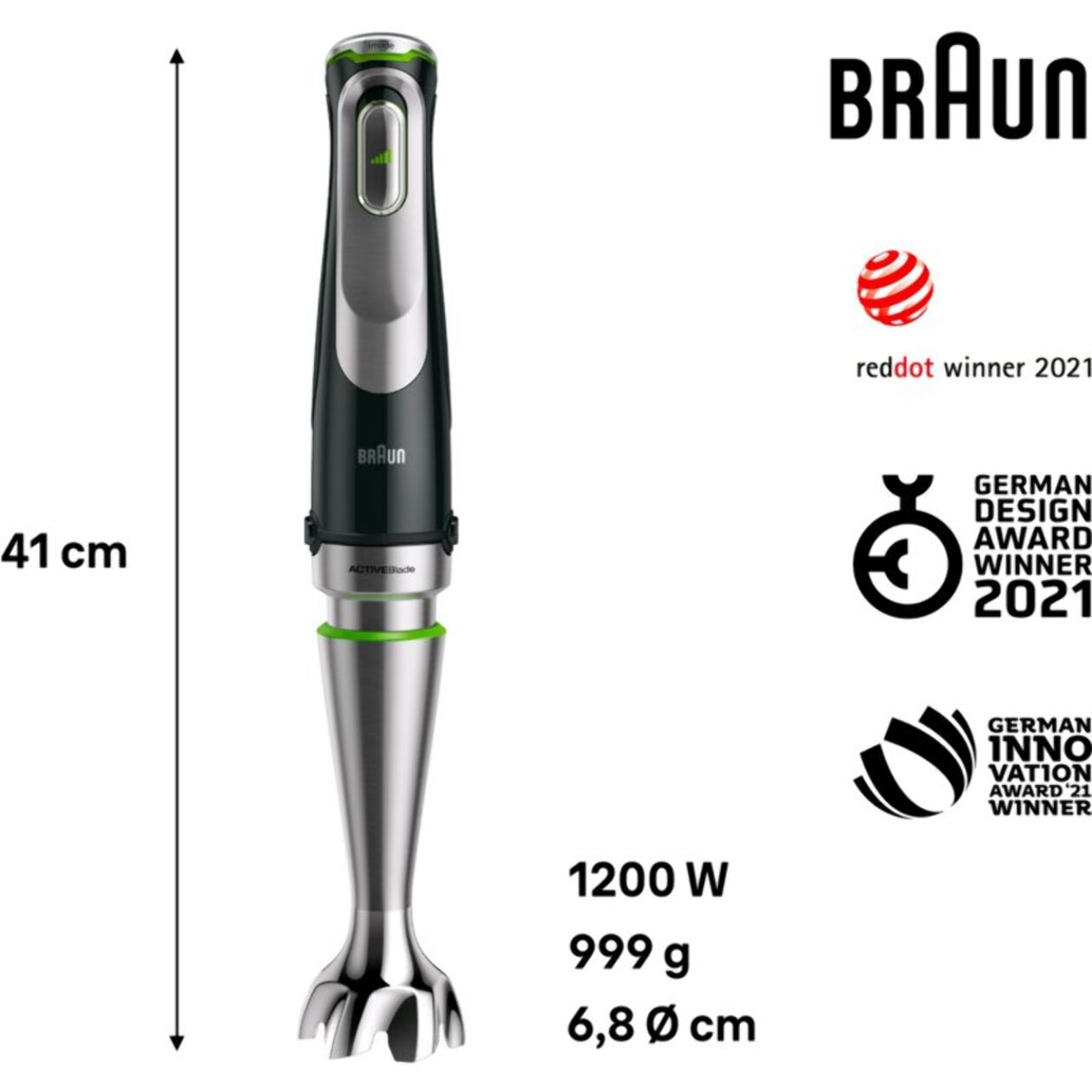 Mixeur BRAUN MQ9187XLI MultiQuick 9 noir et gris 8 accessoires