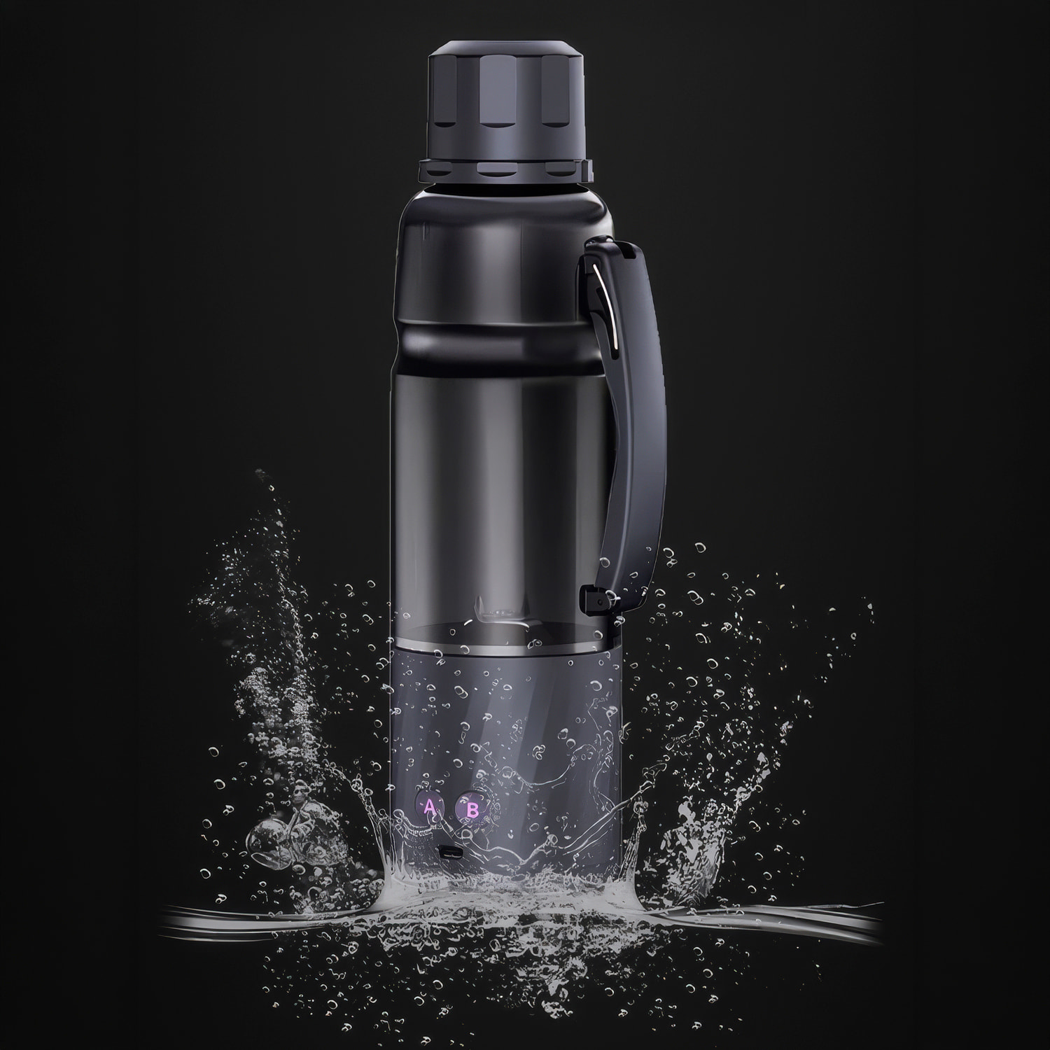 Batidora portátil HD-12 de 600 ml con potente motor de 370W, con batería recargable de 6000mAh.