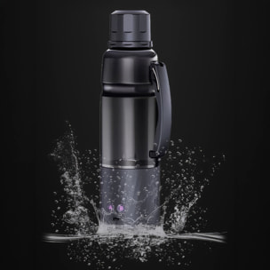 Batidora portátil HD-12 de 600 ml con potente motor de 370W, con batería recargable de 6000mAh.
