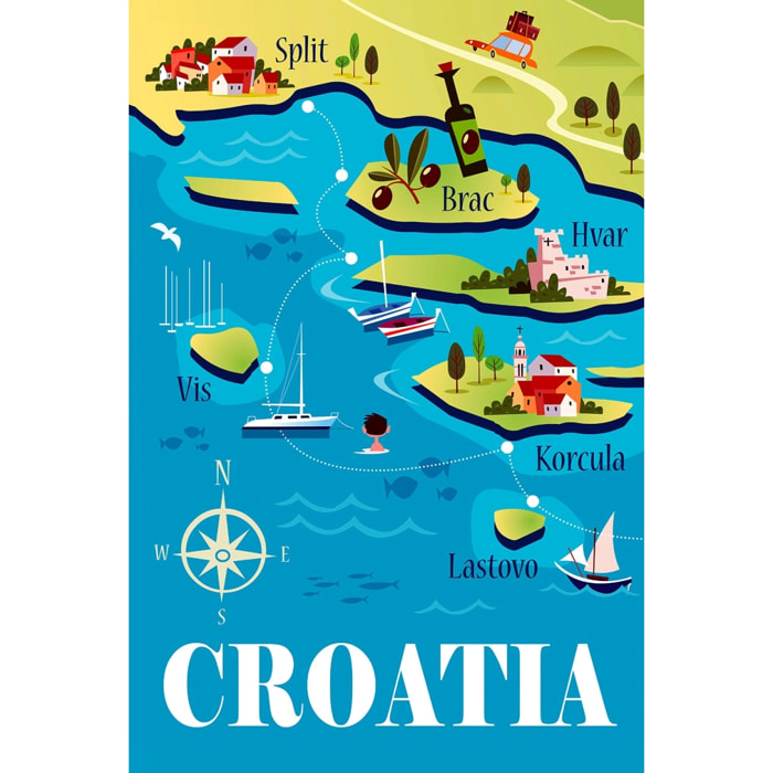 Tableau  les iles de croatie Tableau plexiglas