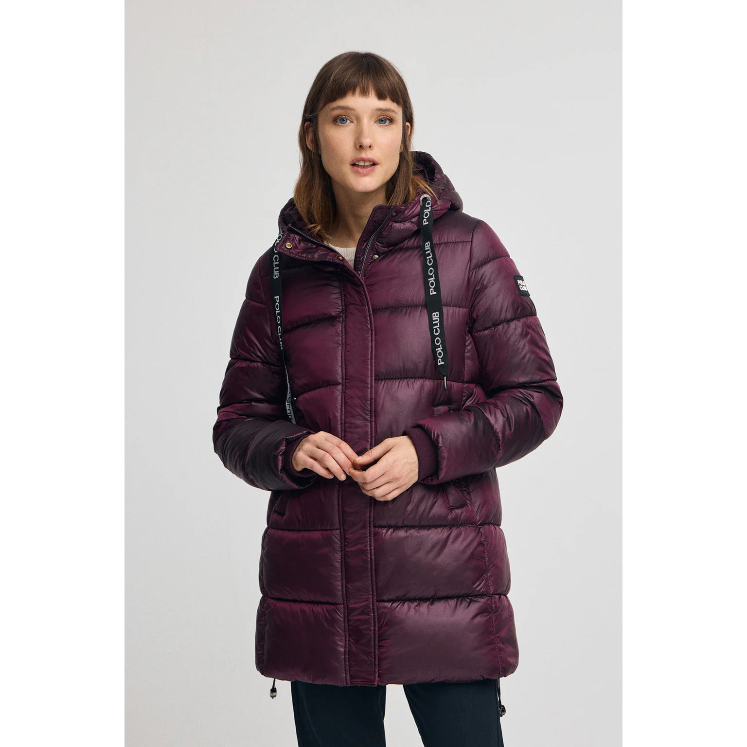 Giaccone Silvon Coat granata con logo Polo Club