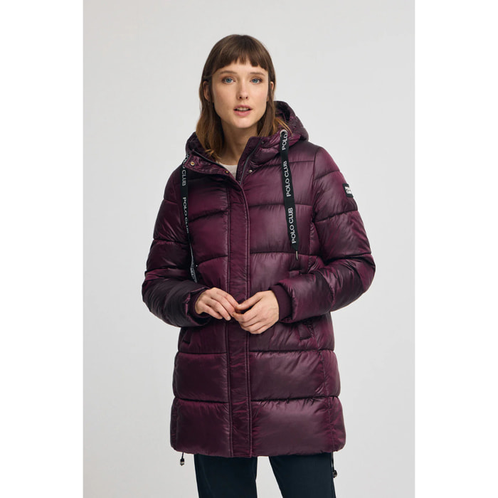 Giaccone Silvon Coat granata con logo Polo Club