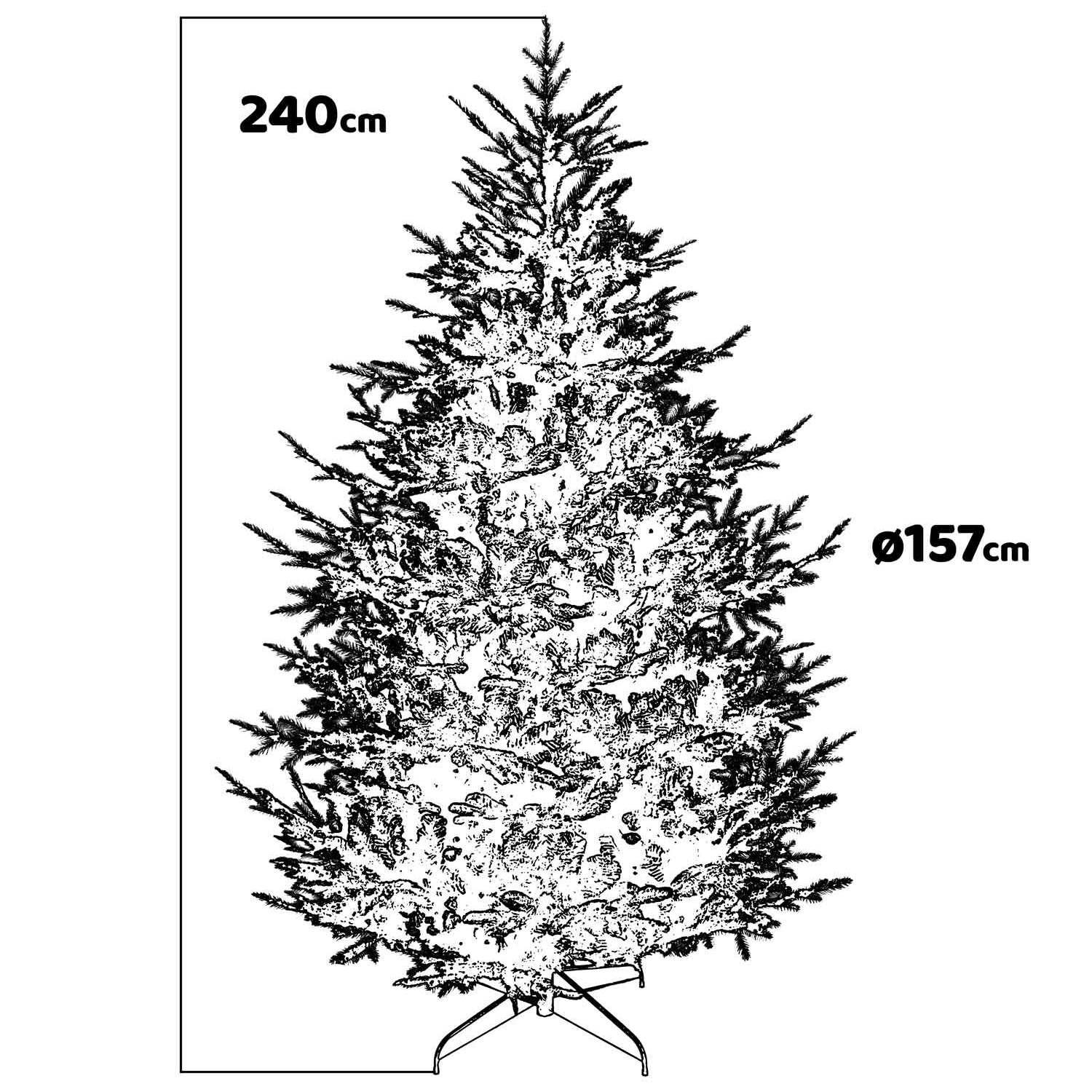 Rockefeller - Albero di Natale effetto realistico in PE e PVC ø157x240H, 3423 rami