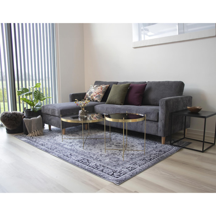 Glina - table basse - métal et verre - 70 cm - Noir ou doré