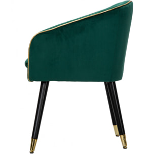 Poltrona, Legno Di Pino e Spugna e Metallo E Poliestere, Colore Verde, Misure: 62 x 58 x 78 cm