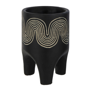 J-Line cache-pot sur Pied Golf - ciment - noir - small - 2 pièces - Ø 11 cm