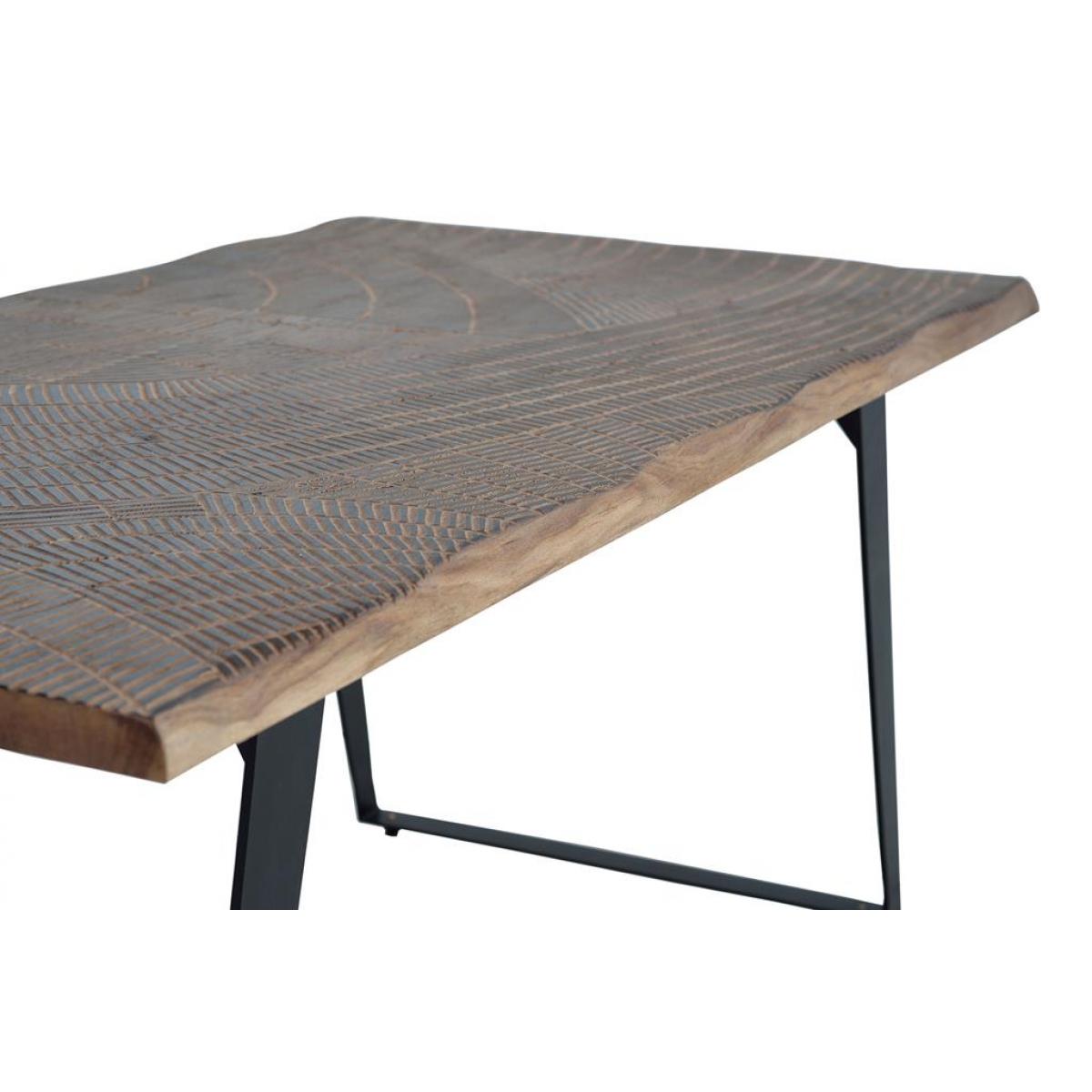 Mesa de comedor - Madera de Acacia y Metal - 78x180x90cm