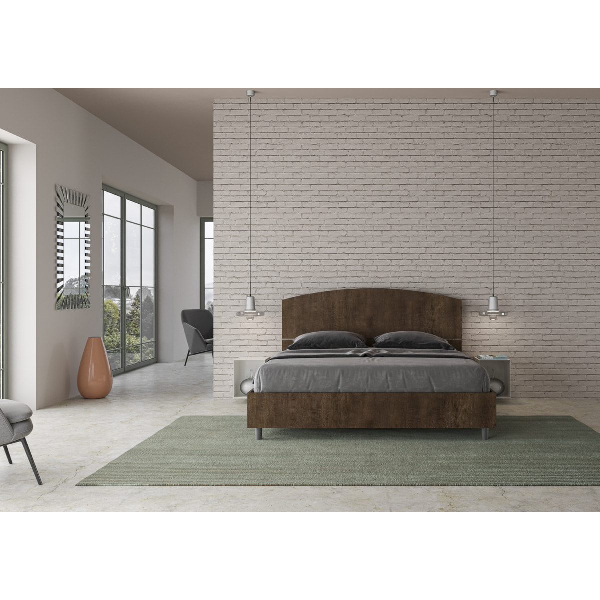 Letto senza rete 160x190 noce Dora