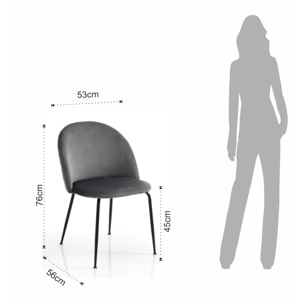 TOMASUCCI set 4 sedie SELLY GREY