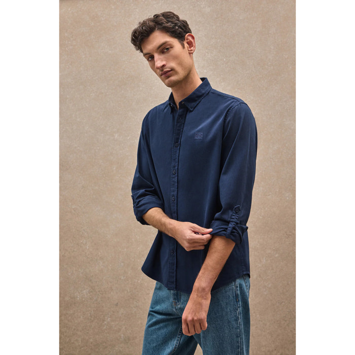 Camicia blu marino regular fit con logo Polo Club