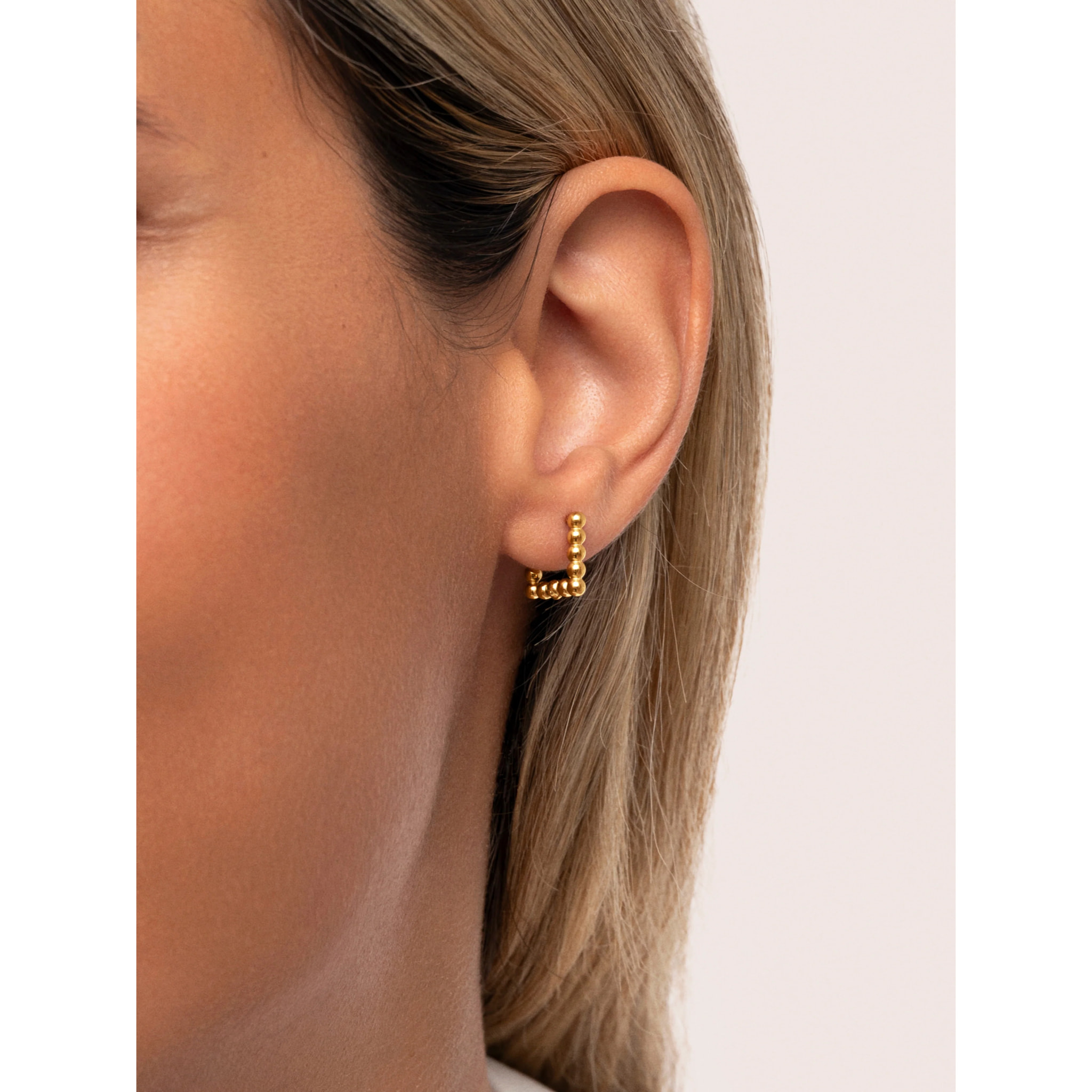 Orecchino Mila Dots in Acciaio Placcato Oro