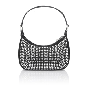 PHILIPP PLEIN Suede Shoulder Bag All-Over Strass
