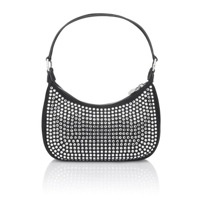 PHILIPP PLEIN Suede Shoulder Bag All-Over Strass