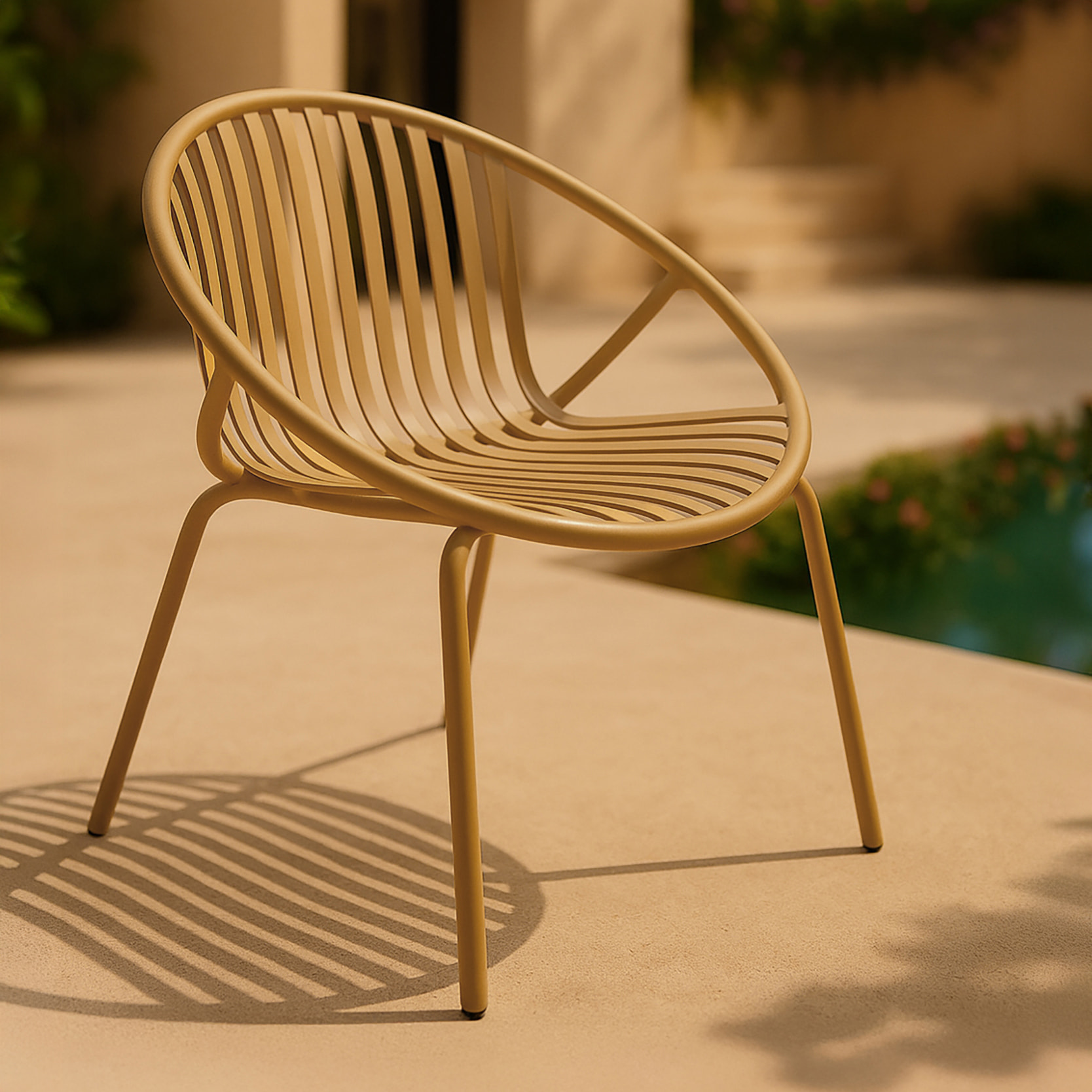 Salon de jardin 4 places en polypropylène ocre CALYPSO