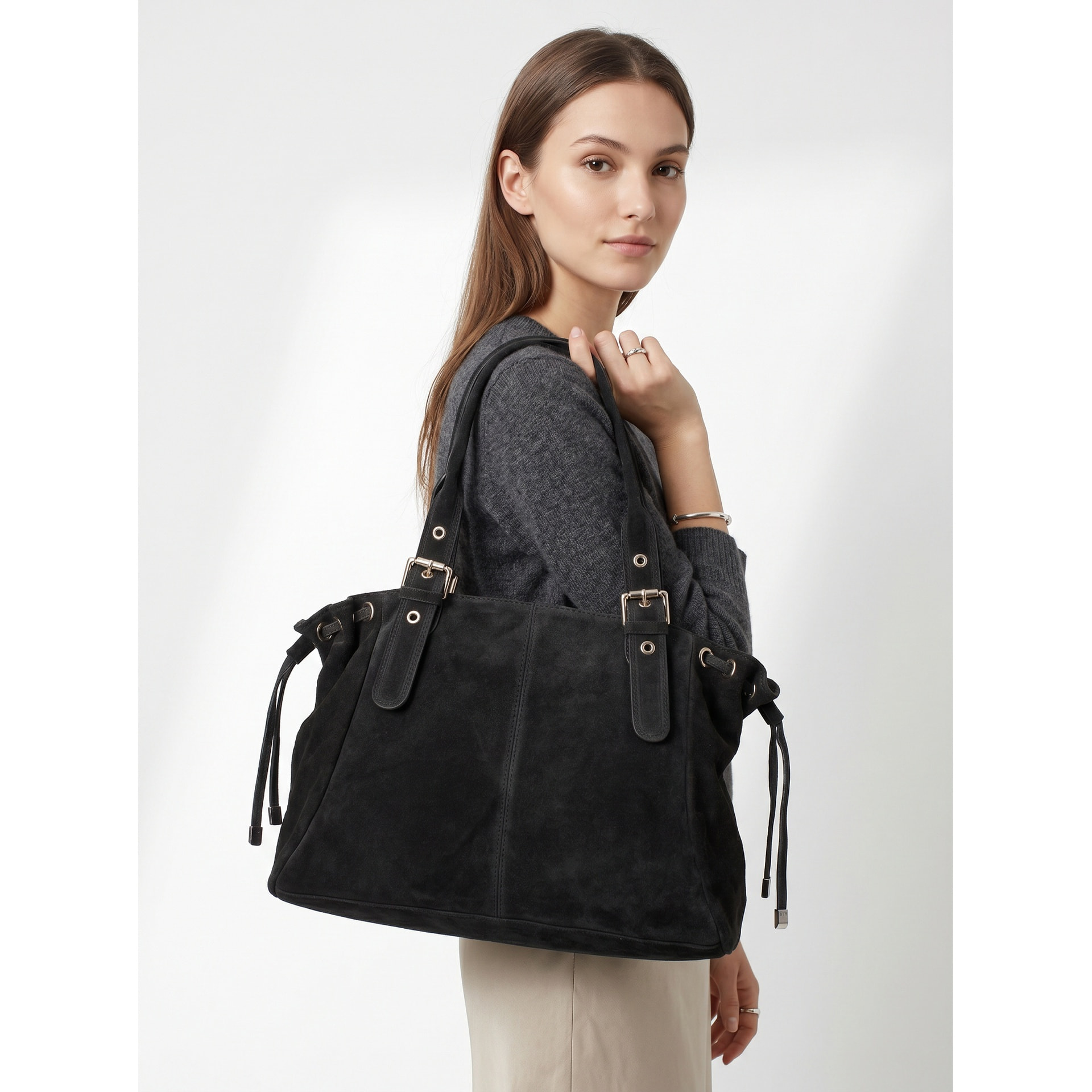 Borsa a mano da donna Made in Italy - Modello Celeste Plus - 100% pelle - 20.0 x 28.5 x 41.0 cm