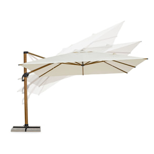 Ombrellone a braccio ORION in alluminio effetto legno, telo beige 4x4