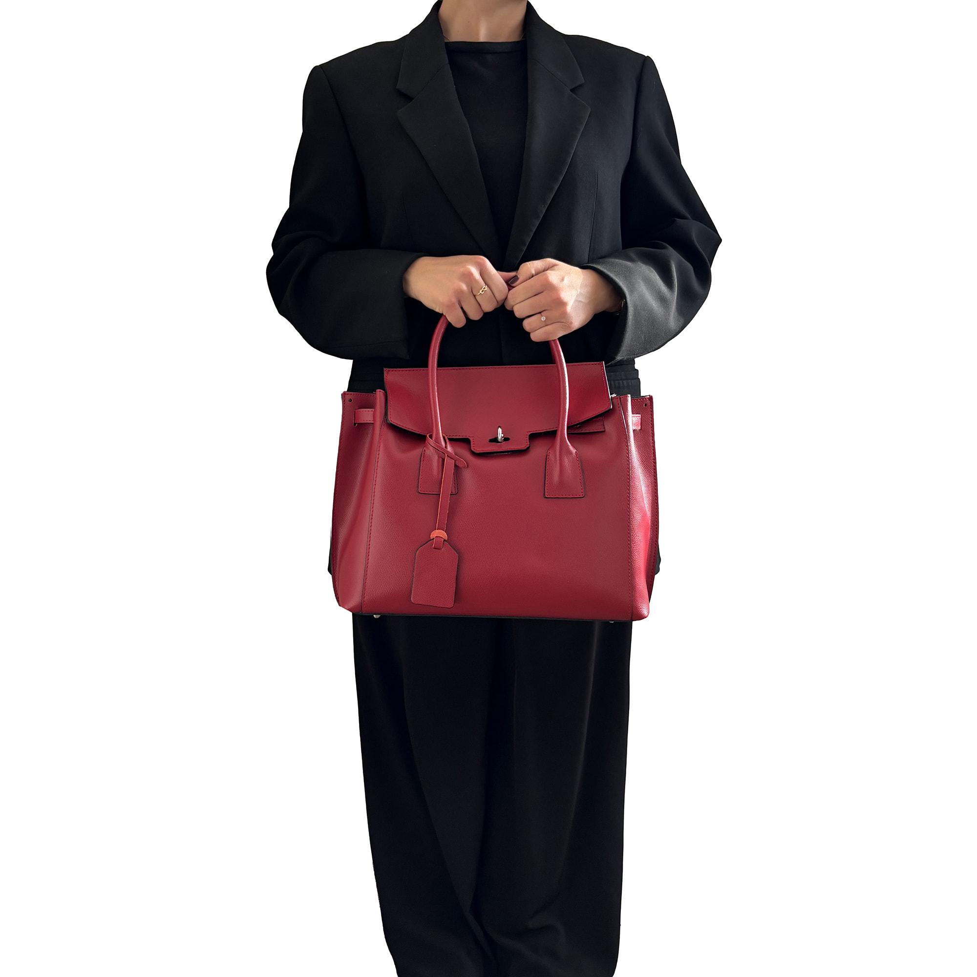 Borsa a Mano Elegante in Vera Pelle Made in Italy