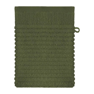 Gant de toilette pur coton 560 g/m² uni vert Vitae sauge