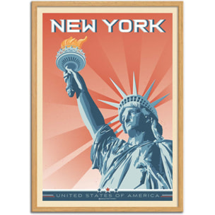 Affiche - New-York Statue de la liberté - Olahoop Travel Posters