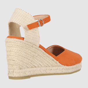 Sandalias de Tejido - Naranja - Tacón: 8 cm