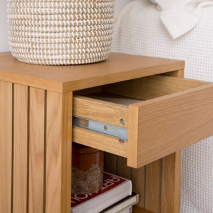 Table de chevet Haiku -tableau en tôle naturelle-couleur chêne naturel 40 x 50 x 40 cm