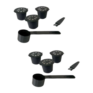 Ensemble de 2 Set de 3 capsules Nespresso réemployables Fackelmann Petit Déjeuner
