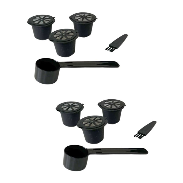 Ensemble de 2 Set de 3 capsules Nespresso réemployables Fackelmann Petit Déjeuner