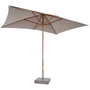 Parasol droit rectangulaire de jardin grande taille dim. 3L x 2l x 2,5H m gris