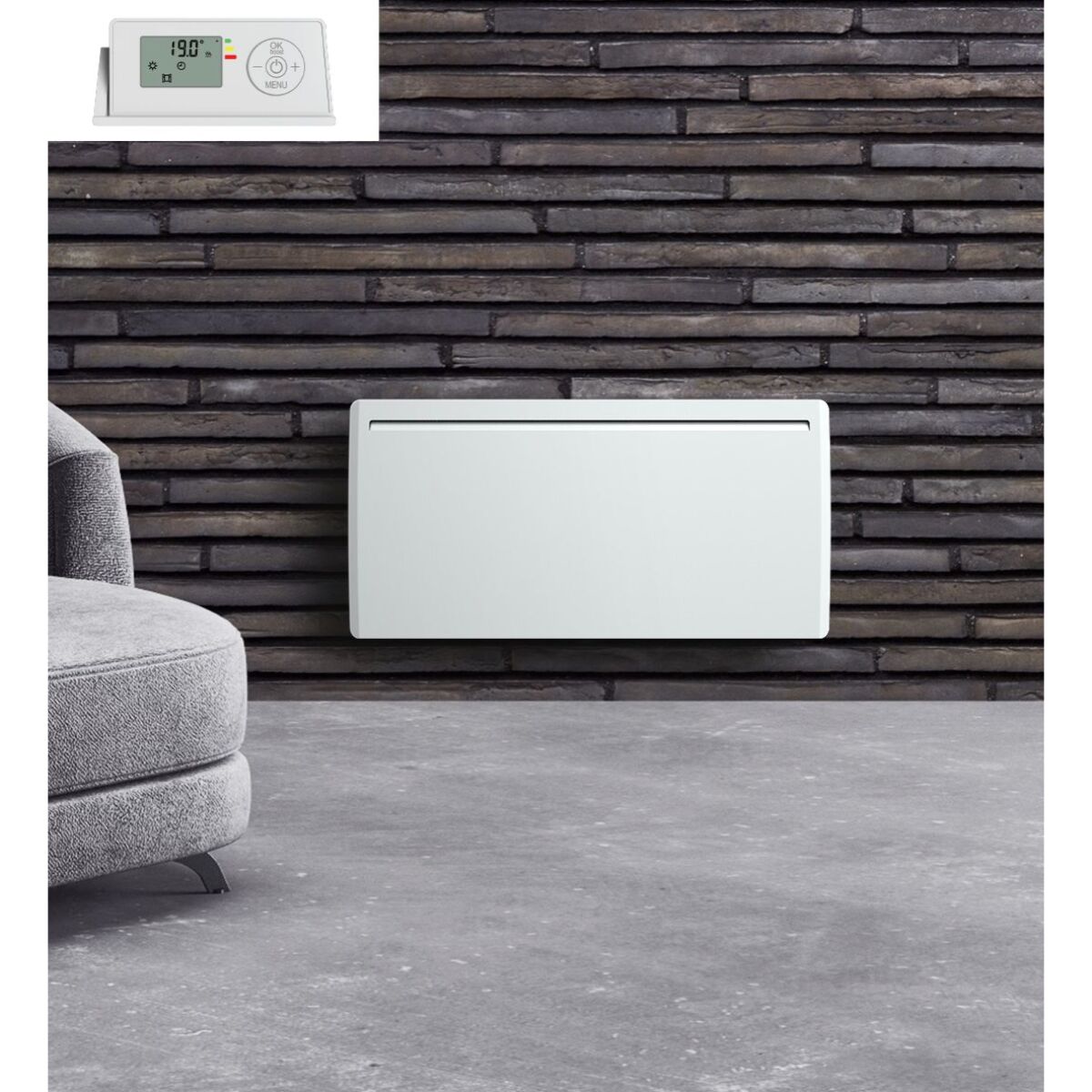 Radiateur inertie ceramique LCD blanc 2000W