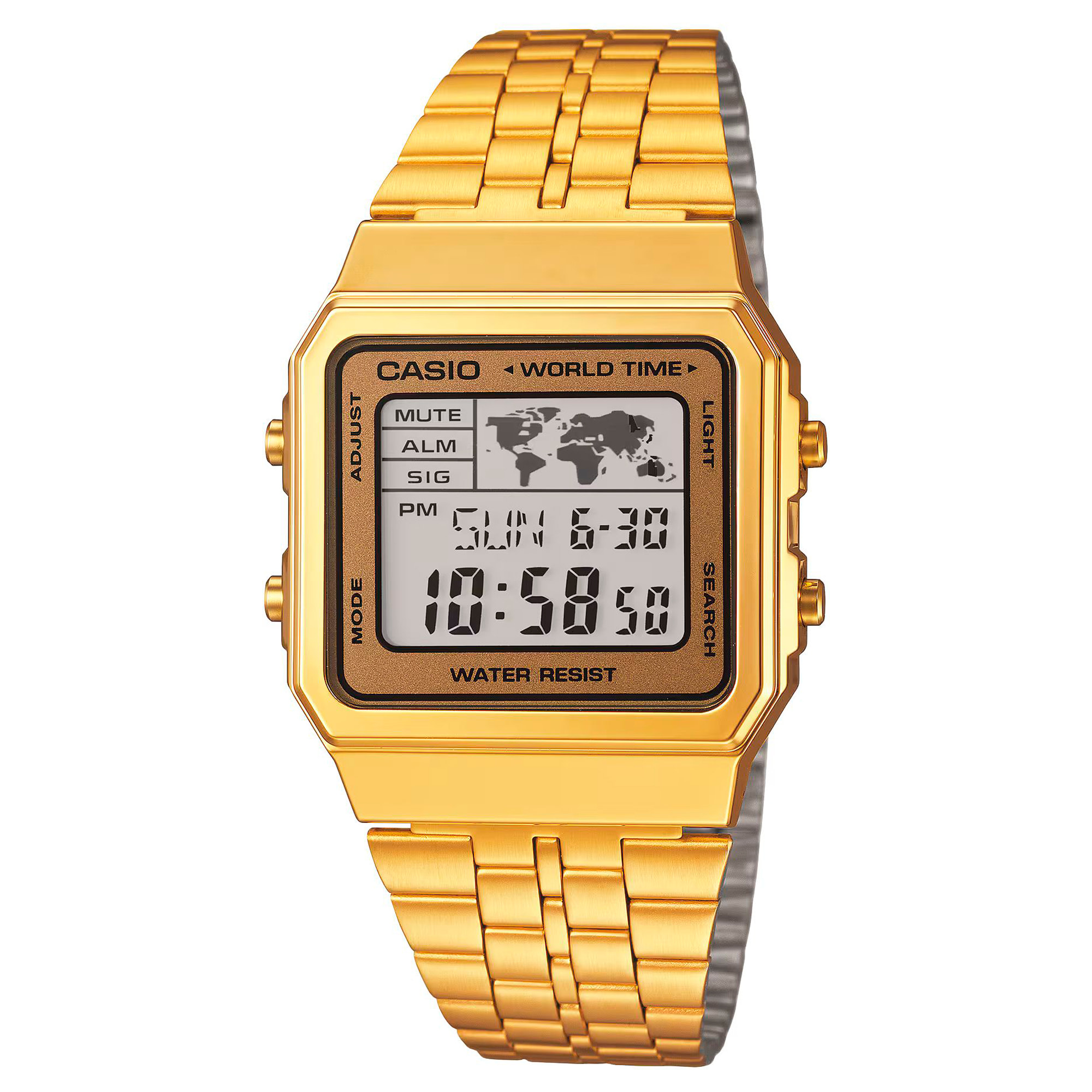 Reloj Casio A500WGA-9 Hombre Digital Cuarzo con Correa de Acero inoxidable
