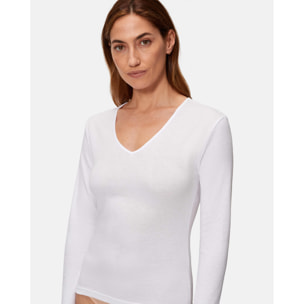 Camiseta térmica de mujer de manga larga 100% algodón