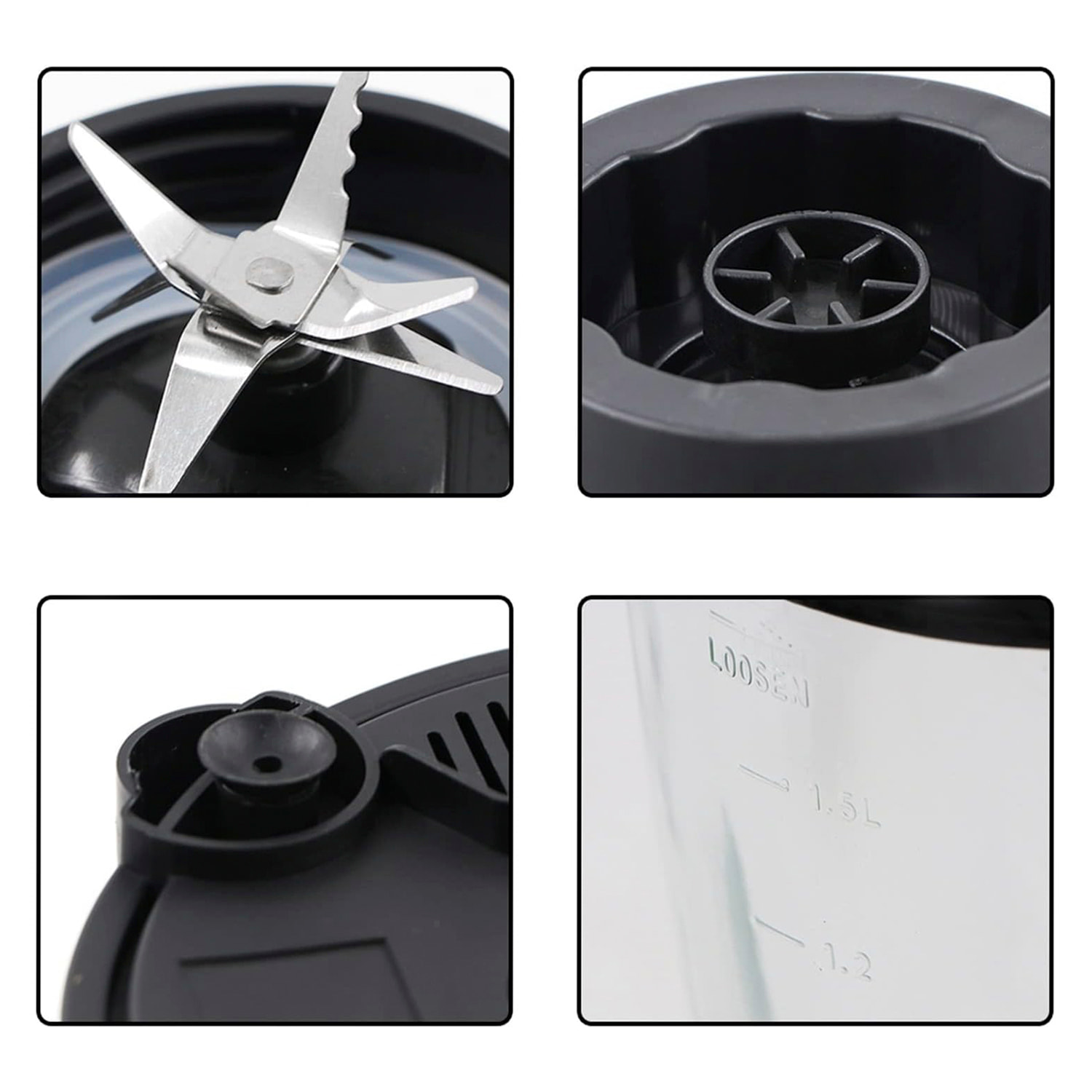 Frullatore 2 in 1 in vetro 1,5L in acciaio inox. Caraffa in vetro, 1500W, lame in acciaio inox, tritaghiaccio, frullati, succhi. 3 velocità. Bicchiere ausiliario.