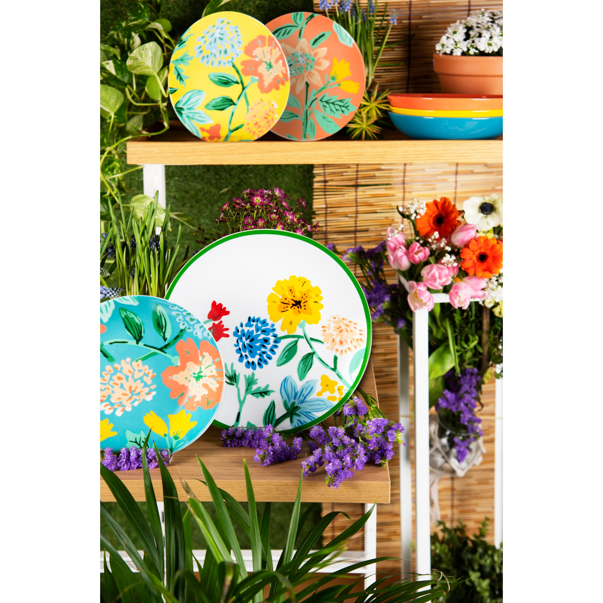 Service assiettes 12 pièces Excelsa – Eze Sur Mer, Porcelaine et Grès Multicolore