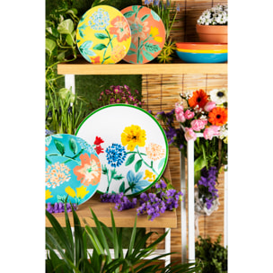 Service assiettes 12 pièces Excelsa – Eze Sur Mer, Porcelaine et Grès Multicolore