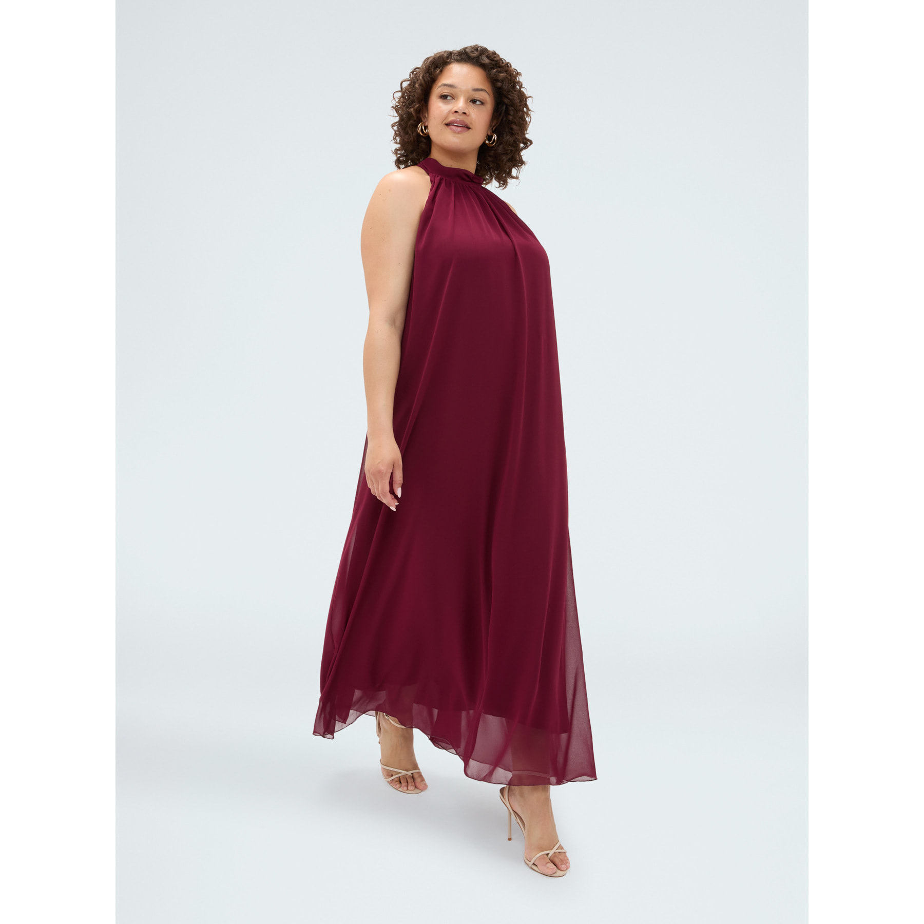 Fiorella Rubino - Vestito lungo Free scollo halter - Bordeaux